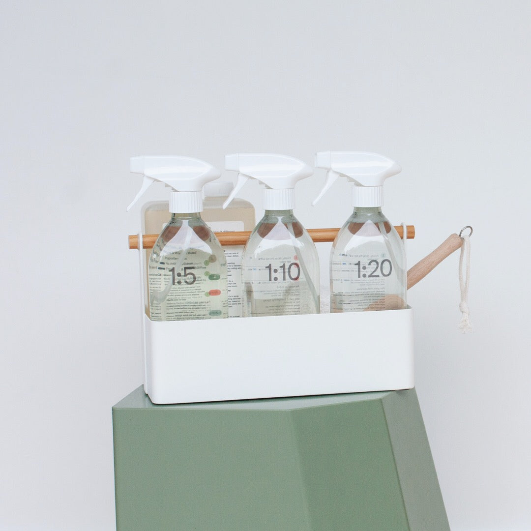 white bucket clean minimal cleaning